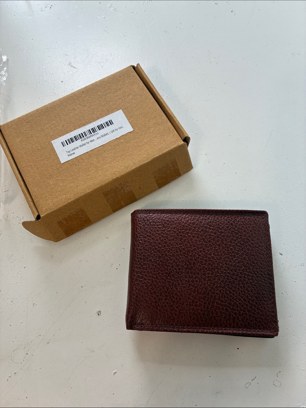 Amazon Brown Leather Bi Fold Wallet for Men